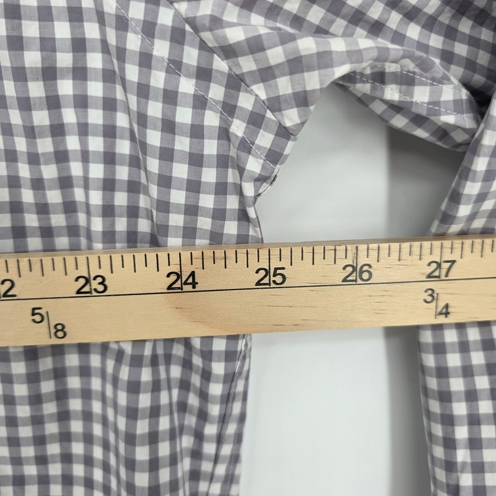 Untuckit Mens Button Up Shirt XXL Long Sleeve Gray Gingham Check Preppy Premium - Picture 4 of 7